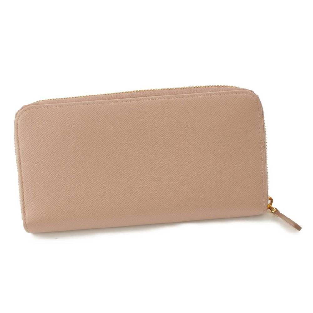 Prada Saffiano Round Zip Wallet Long Wallet Pink - image 2